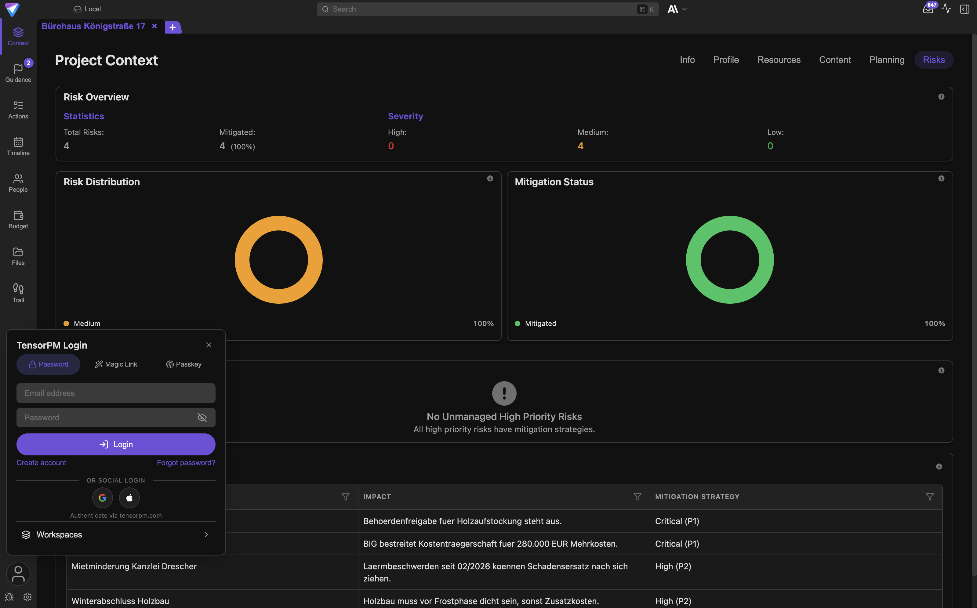 The account popover in the bottom left corner. The Workspaces entry at the bottom opens workspace management.